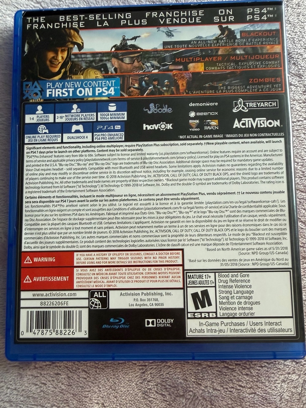 Call of Duty: Black Ops III (PS4) – Excellent Condition - Picture 2 of 3
